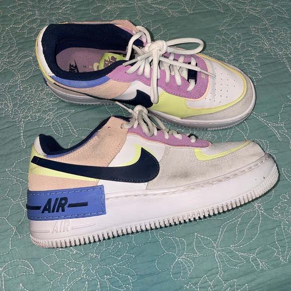 Nike Air Force 1 colorful lilac and in pink / AF1 sneakers womens 8.5 - Picture 2 of 10